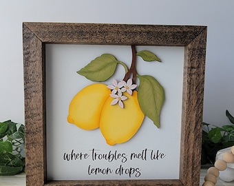 Lemon drops sign, Lemon sign decor, Kitchen decor