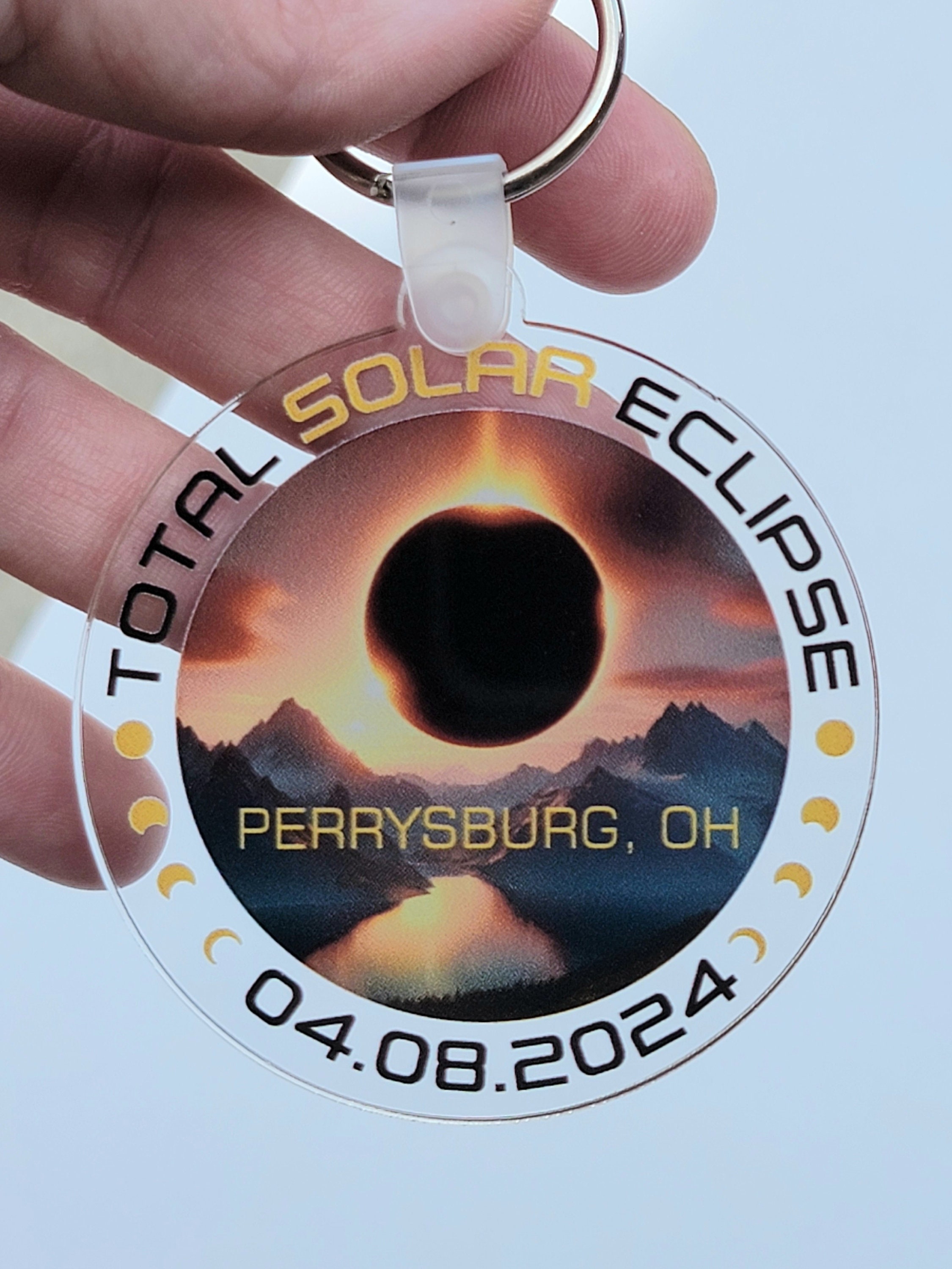 Solar Eclipse 2024 Keychain, Eclipse Keepsake, Custom Keychain - Etsy