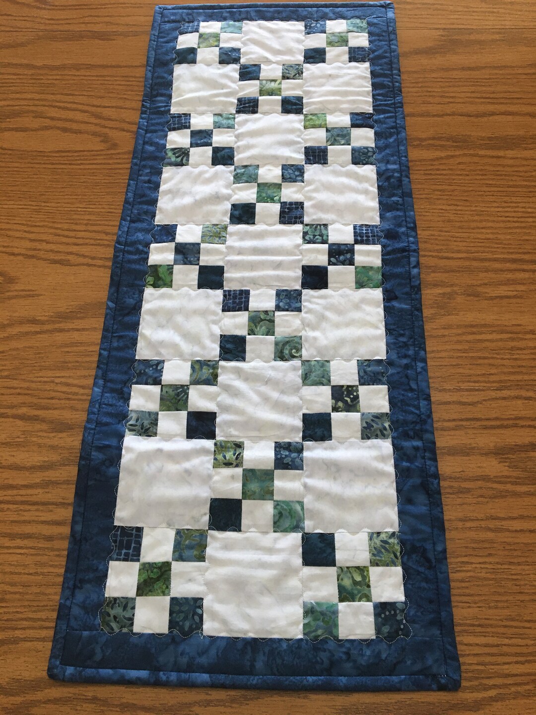 Patchwork Prairie Bluebonnet Quilted Table Runner NCU0LDH093