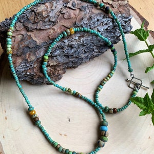Boho Artistic Turquoise Wrap Bracelet, or Long Necklace With Picasso ...