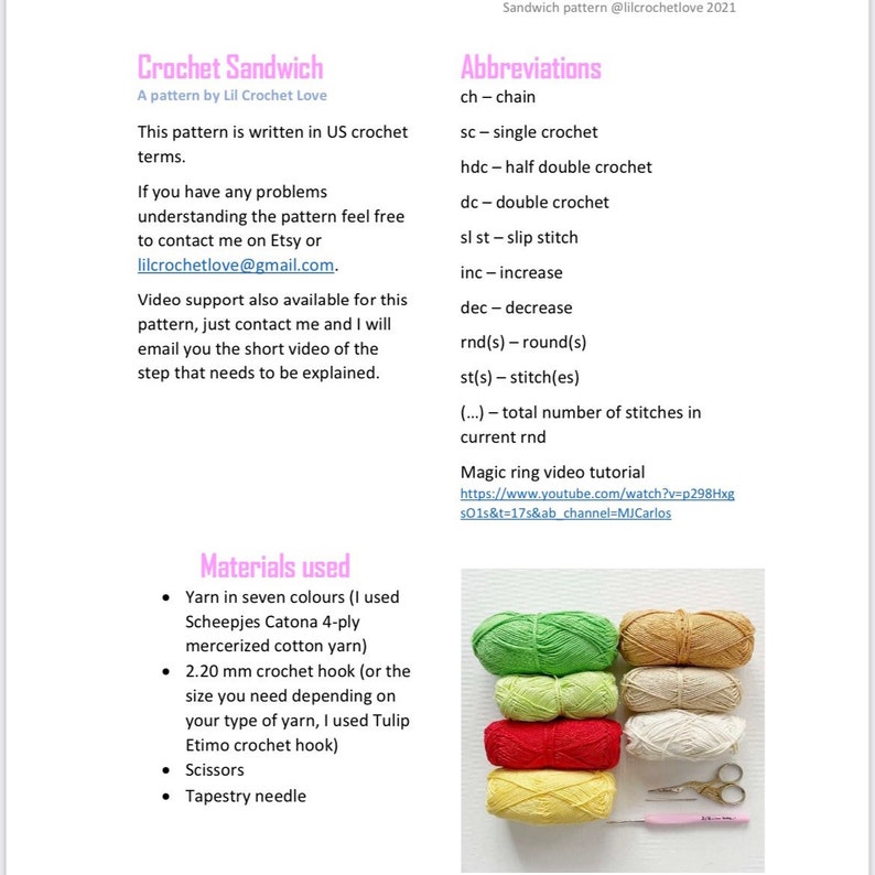 Crochet Sandwich PDF Pattern image 5