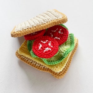 Crochet Sandwich/ Crochet Play Food/ Pretend Food/ Amigurumi Food/ Kitchen Decor/ Crochet Food