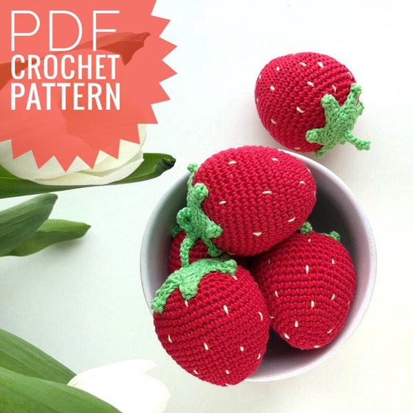 Crochet Strawberry Pattern / Amigurumi Strawberry Pattern / PDF Crochet Pattern / PDF File