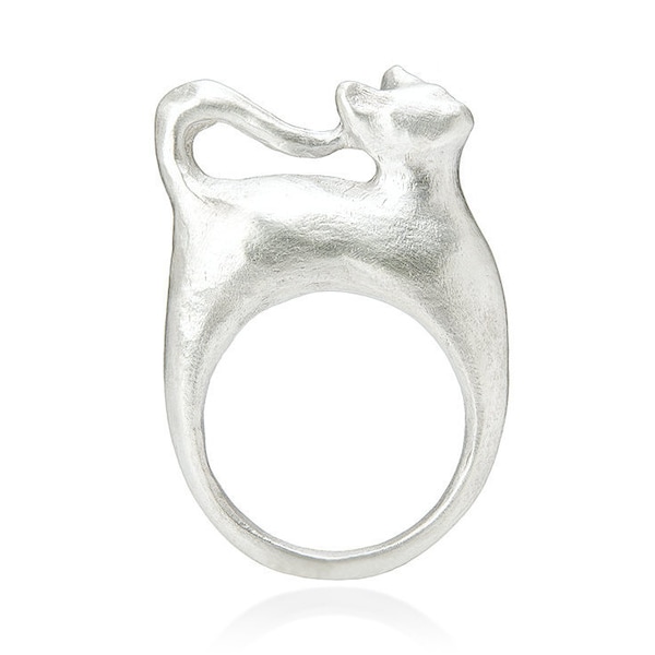 Katzenring aus 925er Sterlingsilber