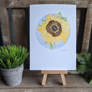 Fine Art Giclee Watercolor Sunflower Print