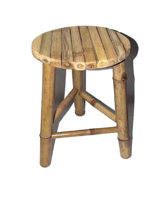 Bamboo Stool Set of 2 Stools Etsy