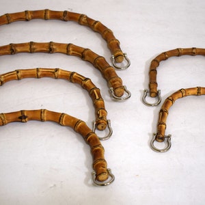 Bamboo purse handles for replacements handles or handbag making image 2