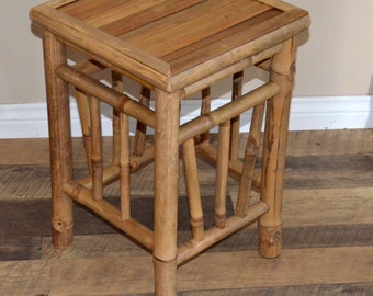 Pedestal Stool Made from Bamboo Set of 2
