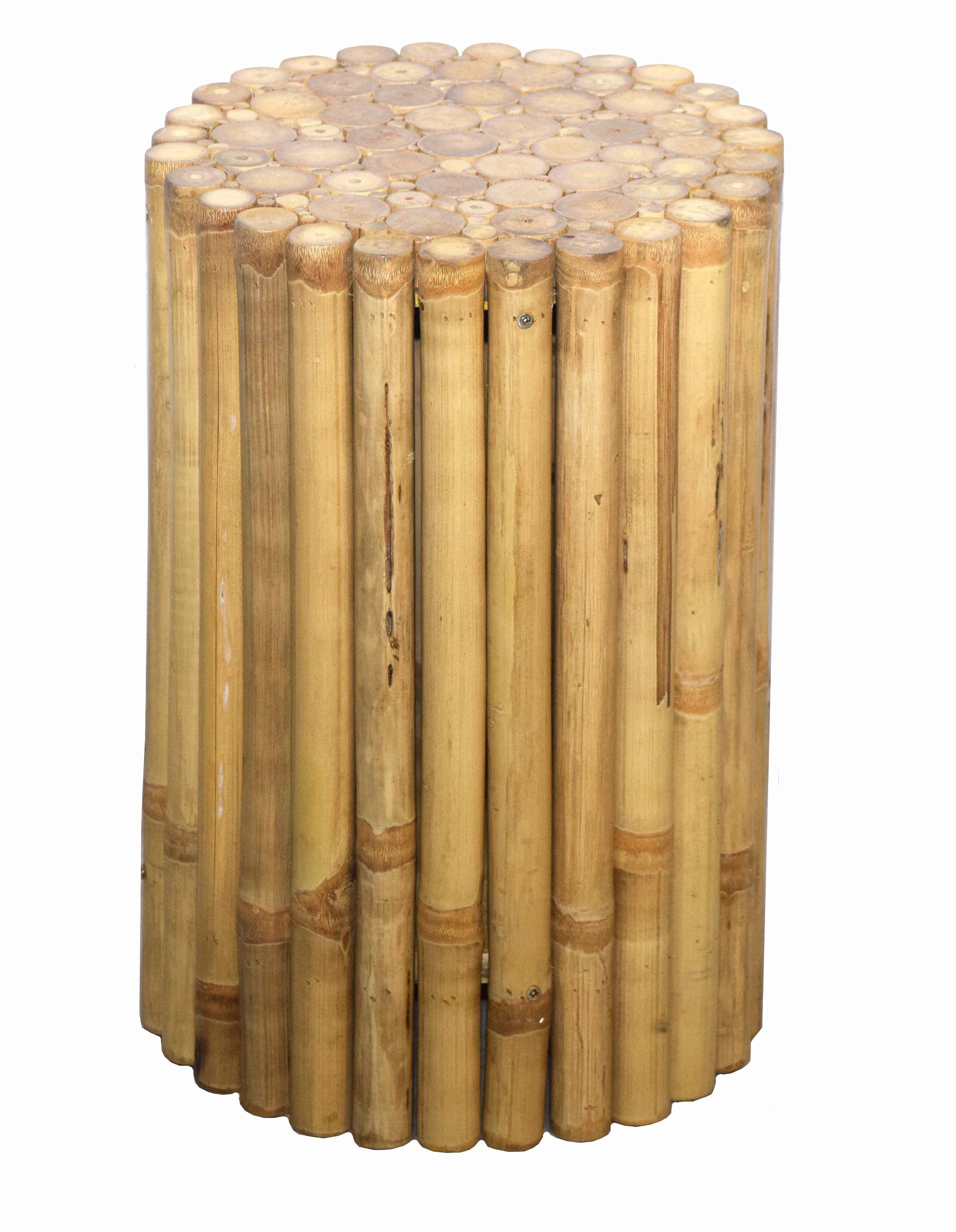 Bamboo Round Side Table Etsy