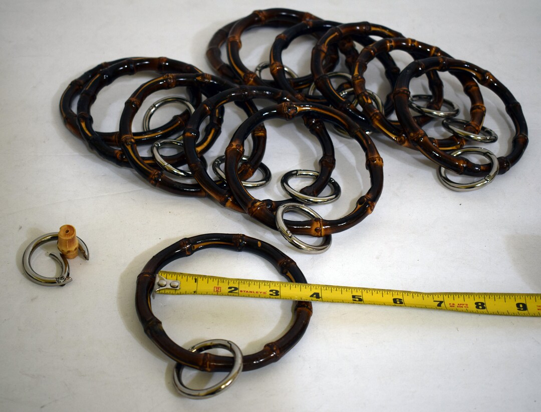 Large Bamboo Curtain Rings in Dark Color Set of 12 Etsy