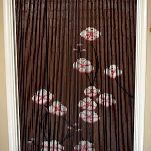 Pink Flowers Bamboo Curtain