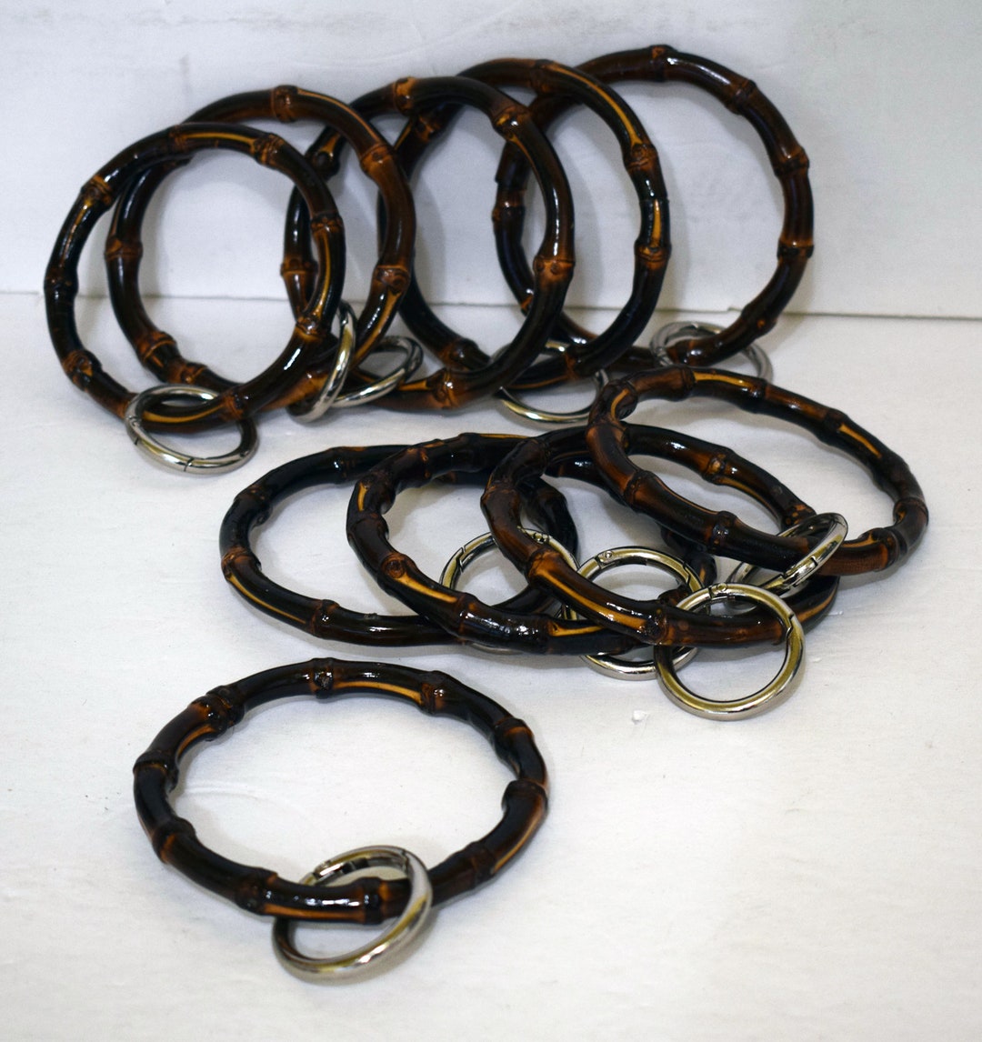 Bamboo Curtain Rings Large Burnt Size Set of 10 Etsy
