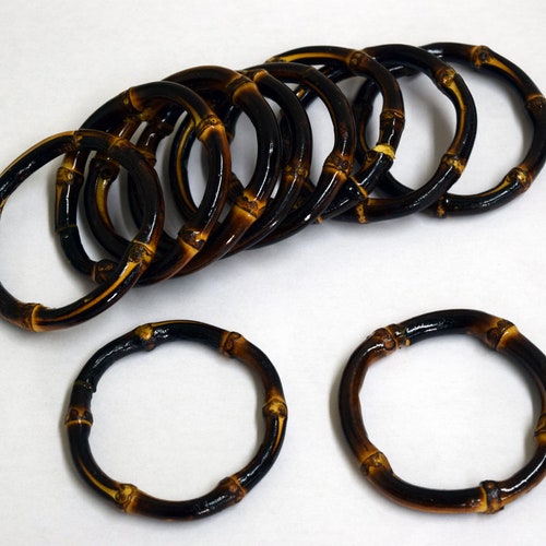 Bamboo Napkin Rings Set of 10 Dark Etsy