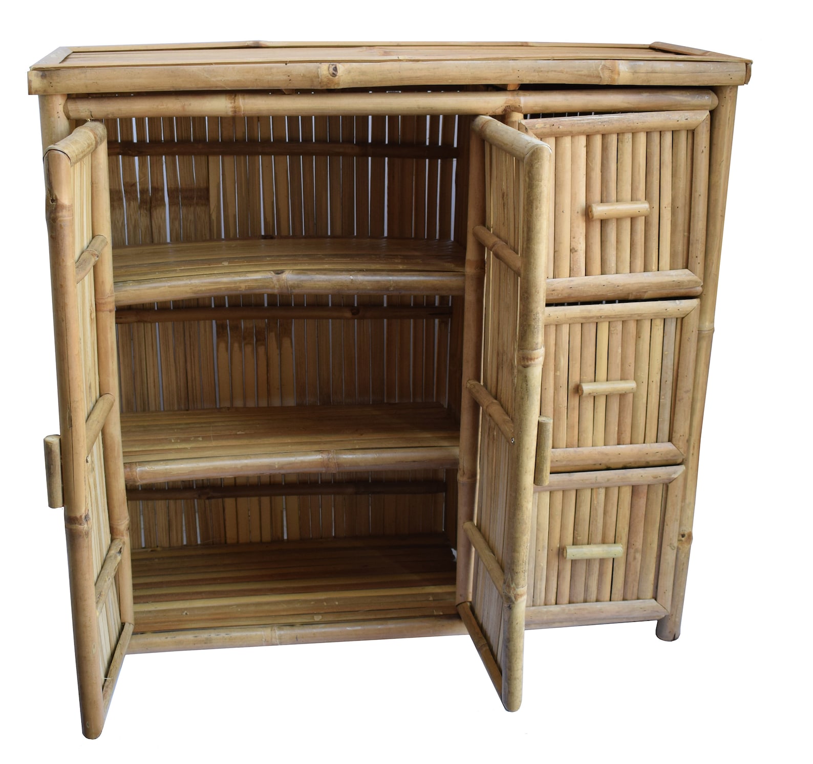 Bamboo Storage With Drawers Etsy