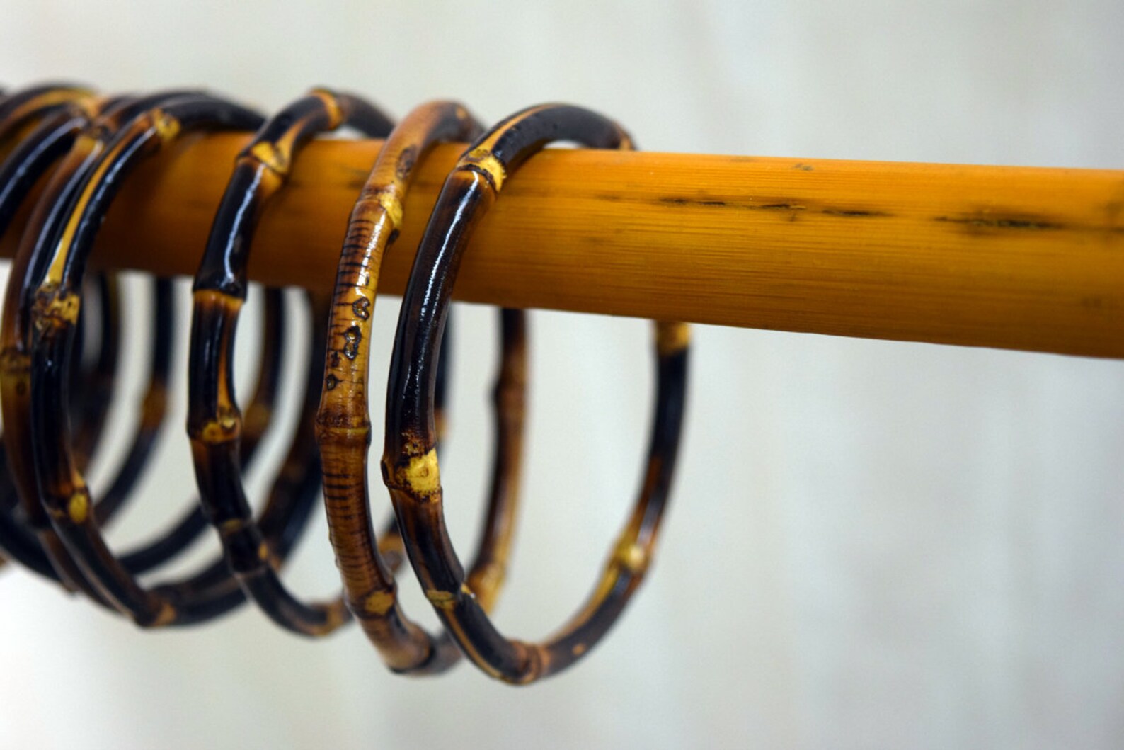Bamboo curtain rings set of 12 Etsy