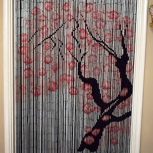 Cherry Blossom Bamboo Curtain