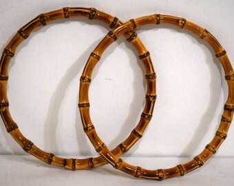 Round bamboo purse handles set of 2