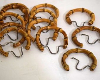 Set of 12 bamboo curtain rings for 1.5" max rod diameter