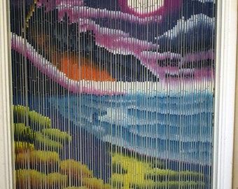 The moon lit beach scene bamboo curtain 90 strands