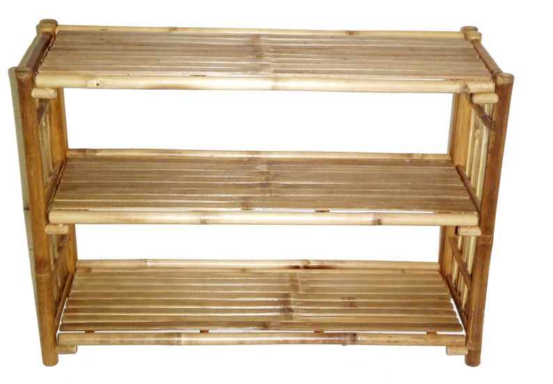 Bamboo Book Shelf or Rack Etsy