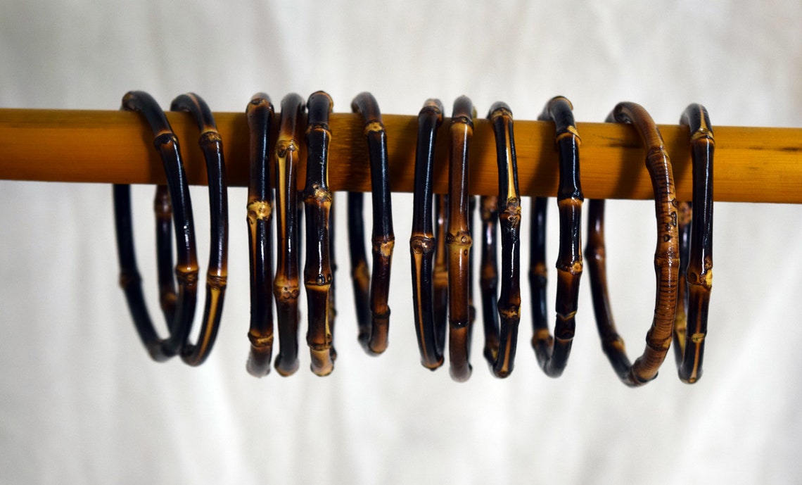 Bamboo curtain rings set of 12 Etsy