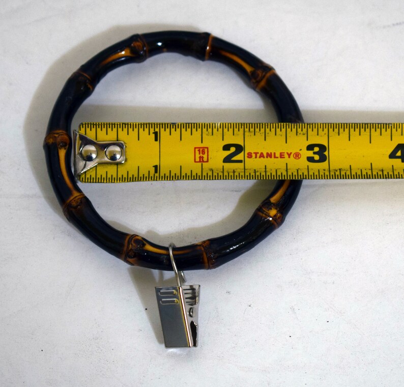 Bamboo Curtain Rings With Clips Set of 12 Made From Real Etsy