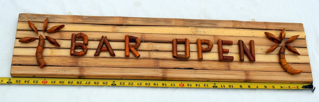 Tiki Bar Wall Sign Made From Bamboo - Etsy