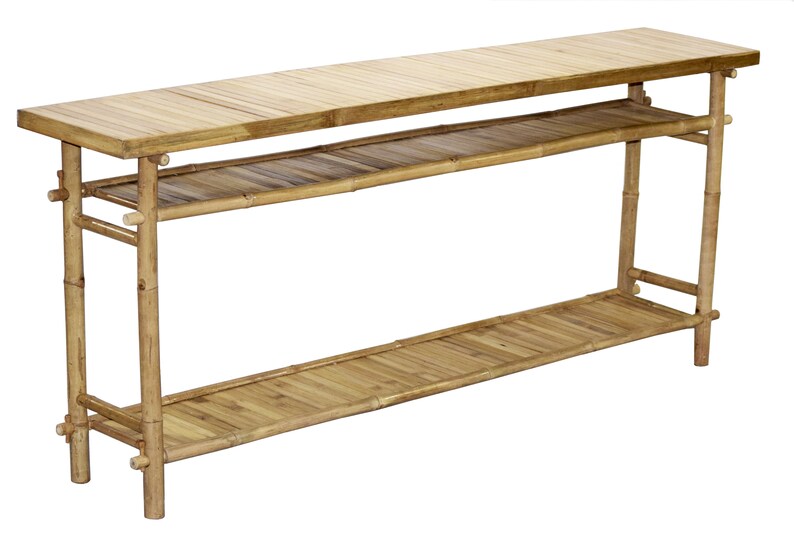 Bamboo Console Table Etsy