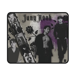 JungKook Mouse Pad, BTS-Inspired Desk Decor for Dark Aesthetic Lovers, Non-Slip Gaming Mouse Pad, Gamer Accessories, KPop Merchandise