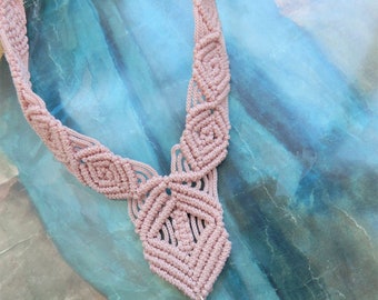 Macrame Choker Necklace, Pendant Macrame Necklace, Macrame Jewelry, Gift for Her