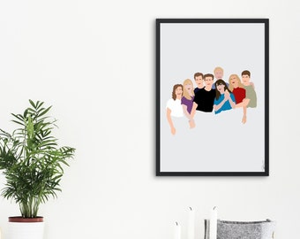 90210 Digital Download | Instant Digital Drawing | Shannen Doherty | Jason Priestley | Jennie Garth | Ian Ziering | Luke Perry