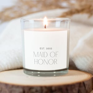 Bridesmaid Proposal Candle Label Printed and Shipped | Minimalist Styled DIY Wedding Party Gifts
