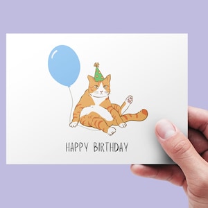 Cat Happy Birthday Card | Funny Greeting Card for Cat Lovers