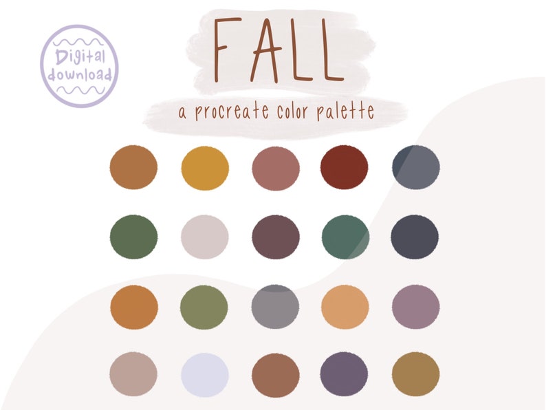 Fall/autumn Procreate Color Palette Instant File Download Seasons Color ...