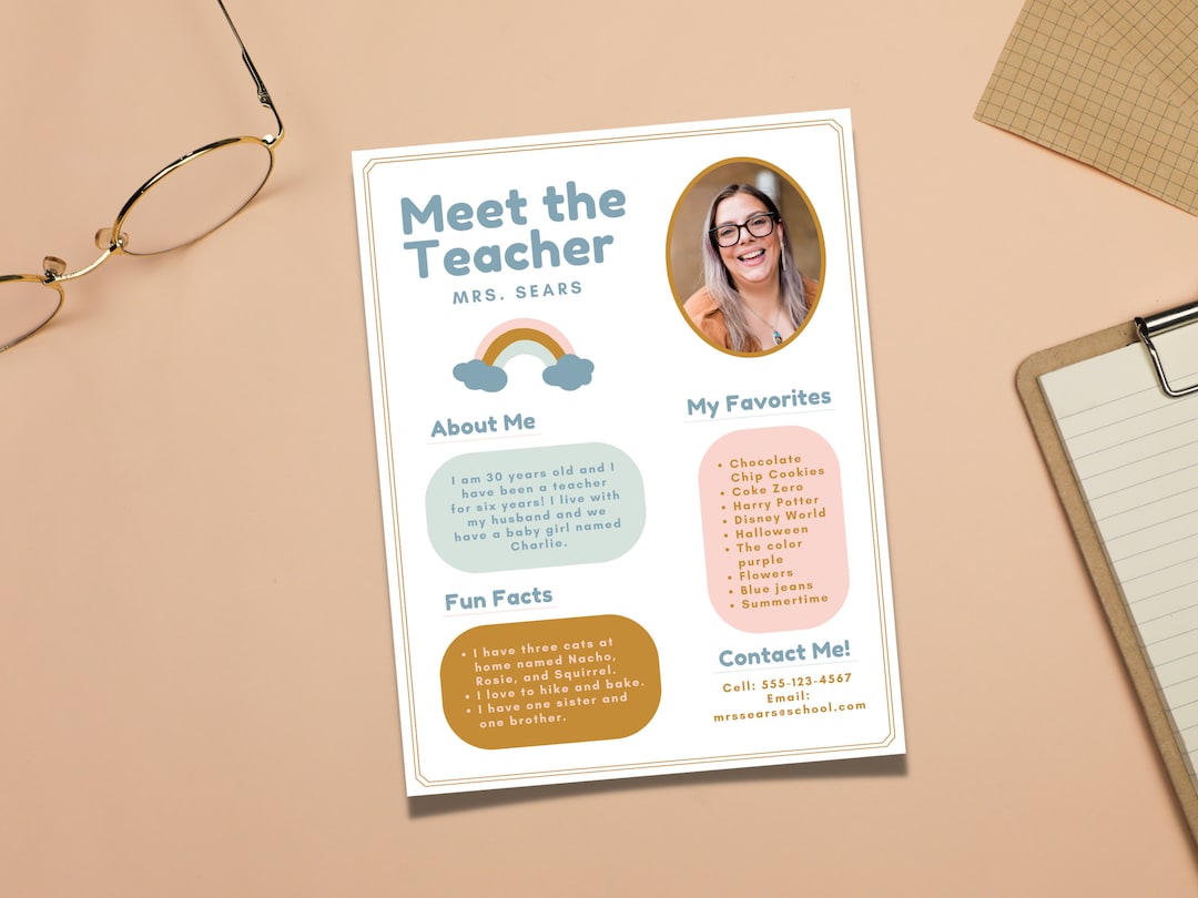 Meet the Teacher Downloadable Template | All About My Teacher Classroom ...