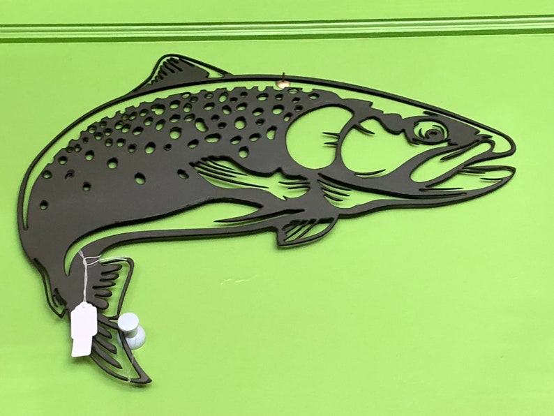 Metal Wall Art Trout 20x16 Etsy