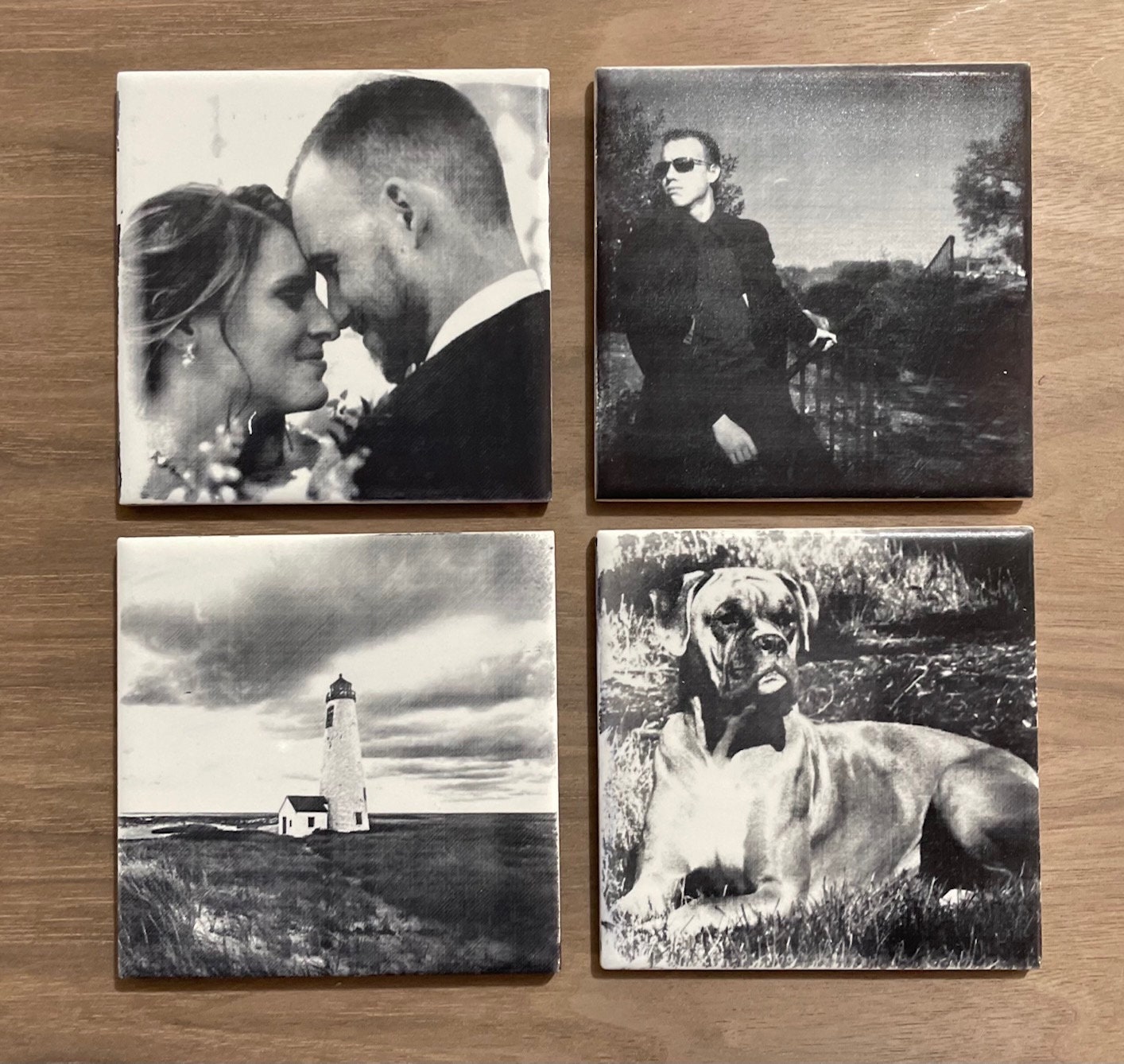 Custom Laser Engraved Ceramic Tile Coasters Your memories Etsy