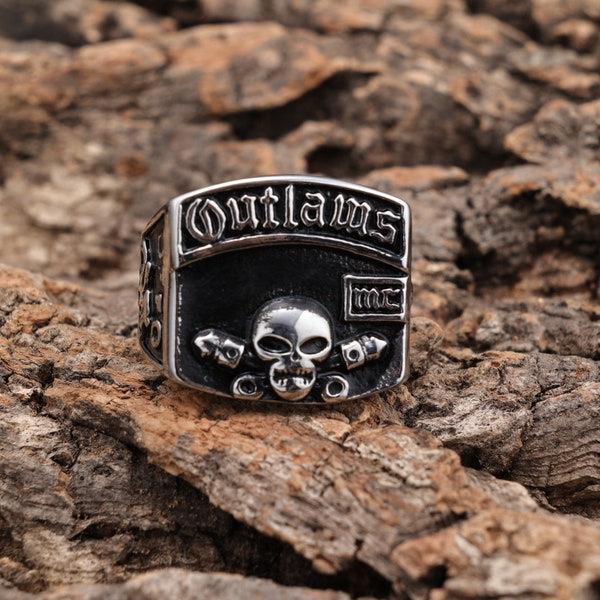 Size 11 Outlaw M C Stainless Steel Ring