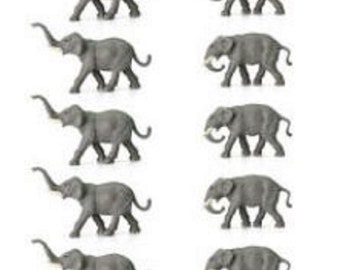 10 Stück Hochdetaillierte Elefanten