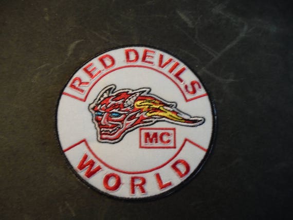 Red Devils 3 5 Inch Round Patch White Etsy