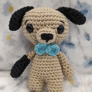Crochet Puppy with Bowtie: Handmade Dog Cutie