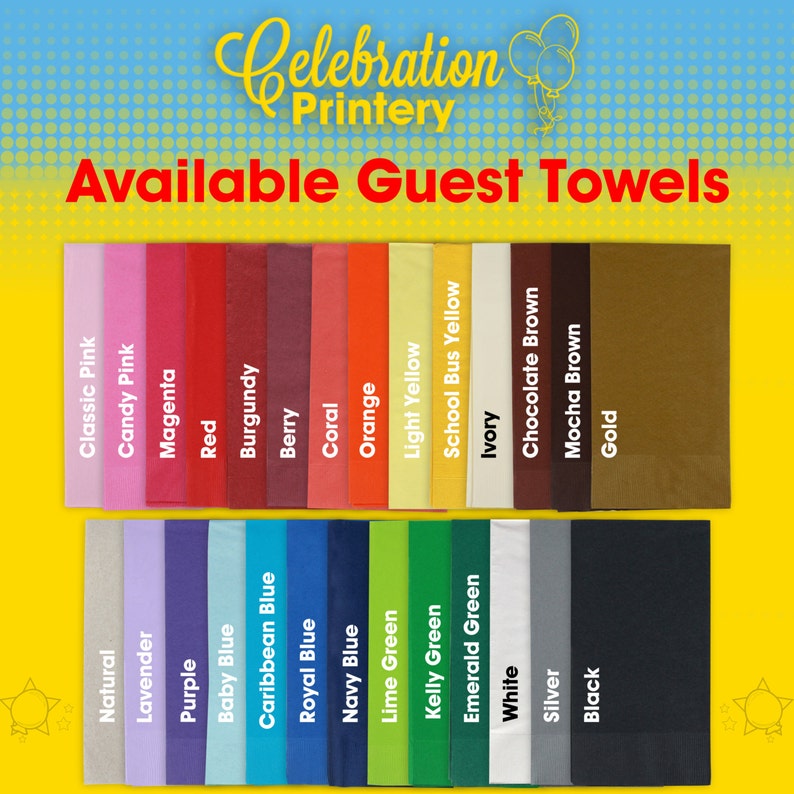 100 Personalized Guest Towels Napkins Great for Weddings Etsy