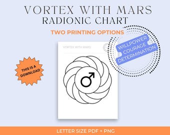 Vortex with Mars Radionic Chart - Energy Tool for Courage, Determination, and Vitality (PDF and PNG)