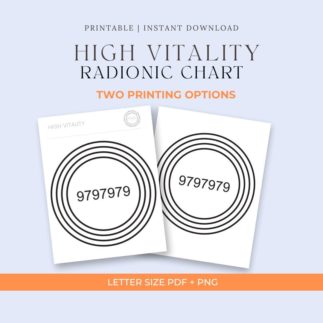 High Vitality Radionic Chart Radiesthesia and Radionics Energy Remedy ...