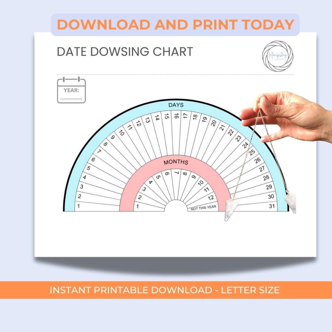 Date Dowsing Chart | Pendulum Chart | Radiesthesia Tool for Divination ...