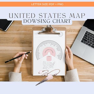 USA Map Dowsing Chart – Printable Radiesthesia Pendulum Chart for Energy Work & Divination image 3