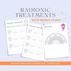 Radionic Treatments with Time Dowsing Chart - Radiesthesia and Radionics - Printable