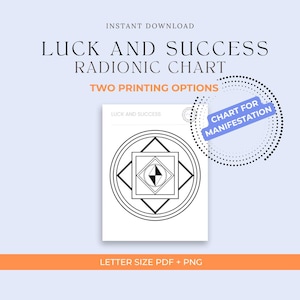 Luck and Success Radionic Chart - Dowsing Chart - Printable Energy Tool for Manifesting Luck & Prosperity - DOWNLOAD today!