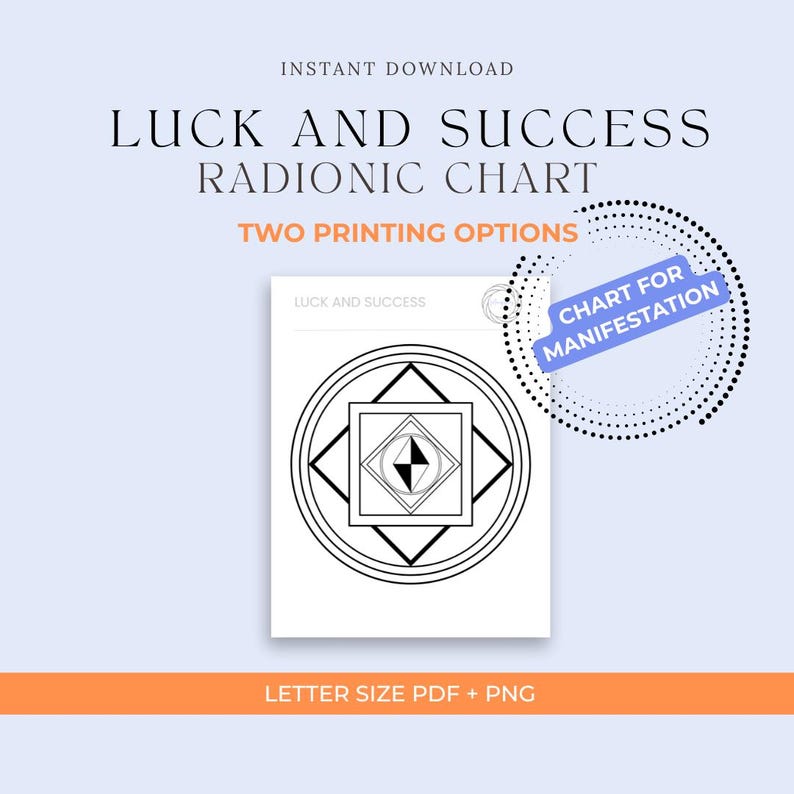 Luck and Success Radiesthesia and Radionic Chart - Printable Dowsing ...