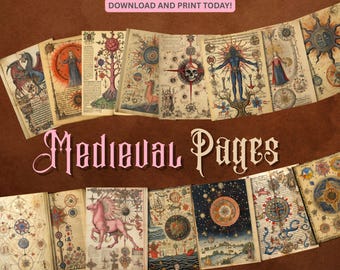 50 Medieval Illustrations for Digital Download | AI-Generated Vintage Fantasy Art | Ancient Parchment (JPGs)